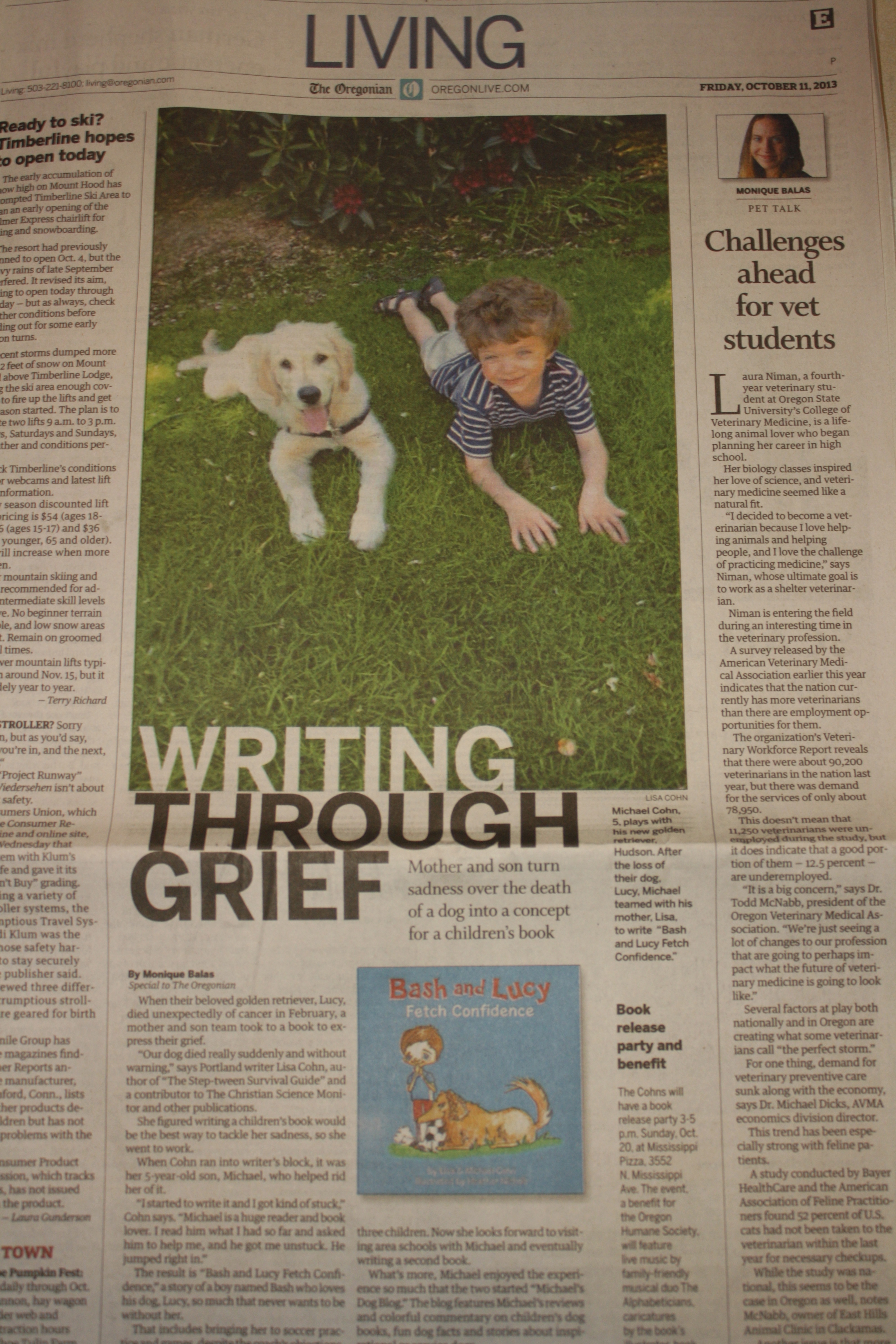 Oregonian Article, Bash and Lucy Fetch Confidence